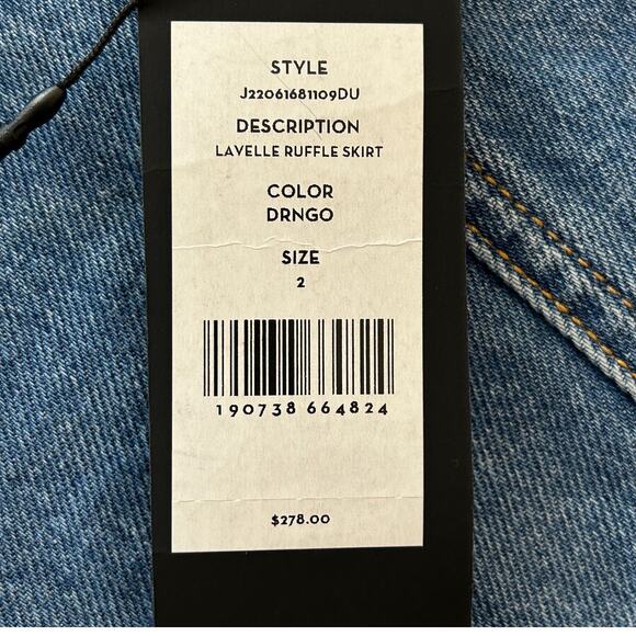 Veronica Beard Denim Mini Skirt Size 2 "Lavelle" Durango Blue Jean A-Line NWT - Picture 8 of 10